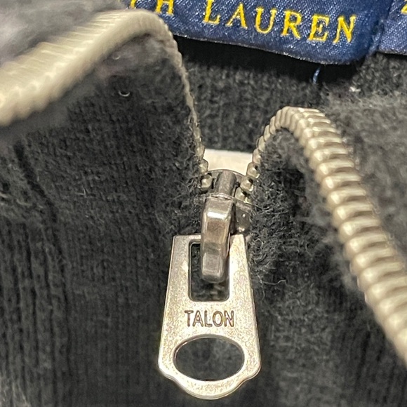 Polo Ralph Lauren Varsity Script Knit Half Zip Pullover Cotton Rib Knit Sweater - Picture 5 of 7